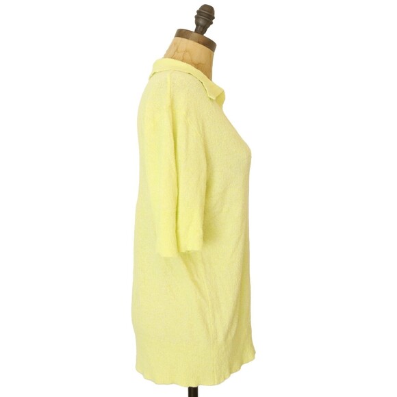Rails Augusta Polo Sweater Collared Top L Short Sleeve Lemon Mousse Yellow B24 - Picture 2 of 5